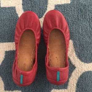 Gently used red Tieks size 10